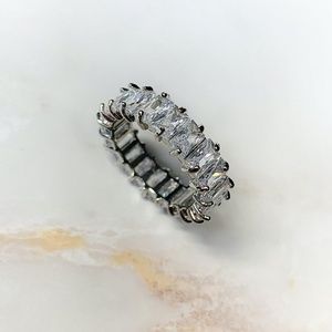 Silver Cubic Zirconia Ring Diamonds - NEW